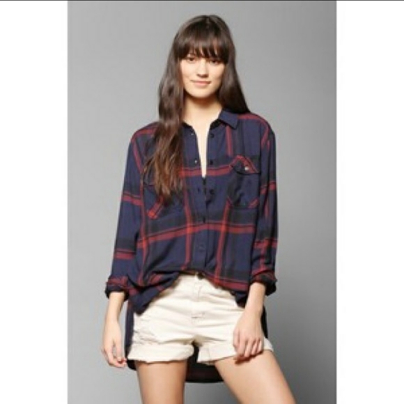 Urban Outffiters BDG Waterfall Plaid Shirt/Tunic - Picture 1 of 6